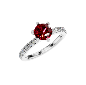 Anillo solitario de diamante rubí 925 Plata oro blanco precio barato comprar a granel al por mayor personalizado OEM ODM joyería de boda exquisita - Product Image 1