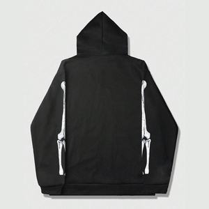 Sweat à capuche streetwear pour homme en molleton de coton premium, manches longues, imperméable, écologique, avec poche zippée, fournisseur OEM ODM - Product Image 2