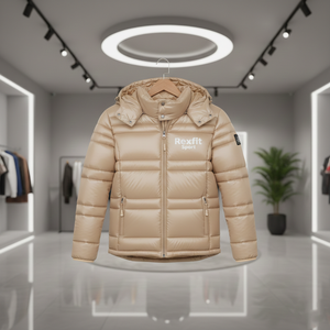 RexFit Sports Winter Down Puffer Jacket Custom Logo Embroidered Mens Womens OEM ODM Factory Direct