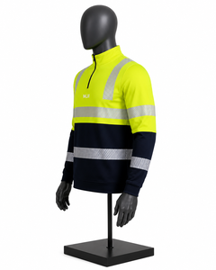 Sweat-shirt de travail haute visibilité personnalisé avec fermeture éclair 1/4, vêtements de sécurité réfléchissants, chemise de travail haute visibilité pour hommes, fabrication OEM ODM, vente en gros - Product Image 3