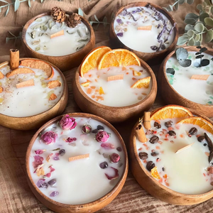 เทียนหอมกลิ่นมะพร้าว KV NATURAL HOME ผลิตด้วยมือโดยช่างฝีมือชาวเวียดนาม เป็นมิตรต่อสิ่งแวดล้อม สไตล์โบฮีเมียน 100% ออร์แกนิค - Product Image 3