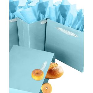 5 sacchetti regalo di medie dimensioni blu lago con manici a nastro, inclusi 10 fogli di carta velina (10 fogli di carta velina inclusi di dimensioni medio-larghe) - Product Image 3