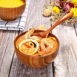 Bol de service miniature en bois rustique fait main, écologique, naturel, épais, compatible lave-vaisselle, vaisselle de fête pour fruits - Product Image 3