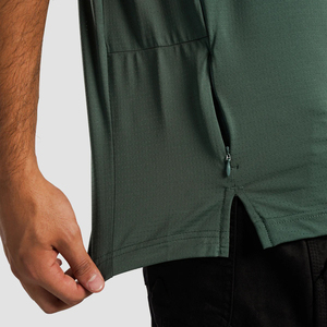 T-shirt Homme Personnalisé à Logo Frontal Coupe Slim Uni Manches Courtes Été Maille Col Rond Séchage Rapide Respirant Confortable Vente en Gros - Product Image 6