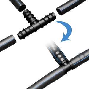 Raccord de tuyauterie à barbillons noir en PVC 16 mm pour irrigation goutte à goutte, pour ferme, serre, jardin, pelouse, maison, agriculture, arrosage - Product Image 6