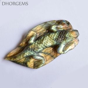Piedra Preciosa Suelta de Labradorita Amarilla Natural con Diseño de Lagarto, Venta al por Mayor de Gemas Talladas con Diseño de Lagarto - Product Image 2