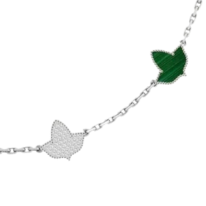 Collier AKA 10 Ivy Malachite plaqué or 24 carats pour femmes, élégant, couleur vert et or, feuille de lierre, bijoux de mode, pendentif de luxe - Product Image 6