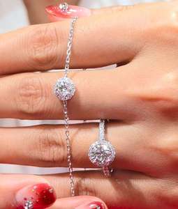 ICEWALD S925, Juego de Pulseras de Diamantes Cultivados en Laboratorio con Corte Brillante, Chapado en Oro de 18K, Lujoso, Certificado IGI, Unisex, 2g, 30-80 - Product Image 5