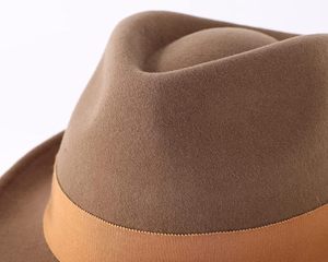 Black Wool Felt Fedora Hat Ribbon Band Adjustable Wide Brim Unisex Classic Style for Party Outdoor Travel - Product Image 4