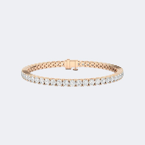 7.00CTW 18k <b>Gold</b> Plated Round Prong-<b>Set</b> E-F Color for Certified Luxury Diamond Tennis Bracelet - Product Image 3