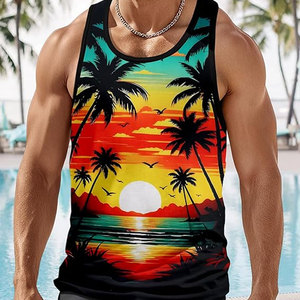 Débardeurs pour hommes avec logo personnalisé, designs par sublimation, 100% polyester, séchage rapide, respirant, écologique, design professionnel - Product Image 4