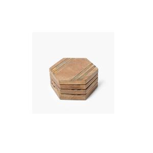 Sous-verre en bois traditionnel chinois, design carré, durable, cadeau promotionnel - Product Image 3