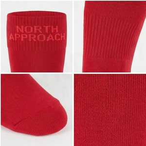 North Approach <b>Knee</b> <b>High</b> <b>Socks</b> Red Solid Breathable Knitted for Adults Casual Daily Wear - Product Image 4