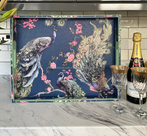 Plateau de service en bois très demandé avec porte-ustensiles pour servir facilement des aliments d'Inde - Product Image 1