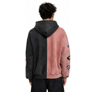 Sweat-shirt à capuche surdimensionné Vale Dreams avec fermeture éclair, color block, en polaire vintage, unisexe, pour l'automne - Product Image 5