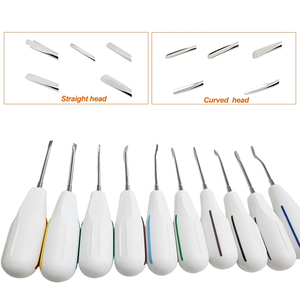 Kit de 10 Elevadores Dentales Manuales Curvos para Extracción de Raíces, Agarre Ergonómico, 3 Posiciones de Mandíbula para Extracción Dental Mínimamente Invasiva - Product Image 5