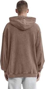 Customized High Quality <b>Brown</b> Faded Pullover Plain Blank Hoodies Full Sleeves 100% Cotton <b>Fleece</b> Streetwear Pullover Hoodie - Product Image 3