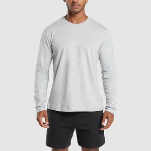 เสื้อยืดแขนยาวผู้ชายผ้าฝ้ายใยไผ่สีพื้นแฟชั่นขายส่งใหม่ปี 2025 - Product Image 4