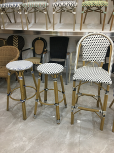 French Style Aluminum <strong>Ratan</strong> Bistro <strong>Chair</strong> for Cafe Restaurant Outdoor - Product Image 3