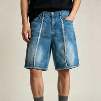 Shorts en jean décontractés pour hommes, coupe droite mi-longue, style streetwear d'été, avec broderies, fermetures éclair ornées de cristaux et diamants, pour influenceurs de mode, vente en gros, direct usine