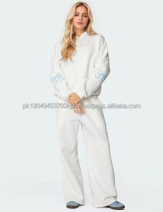 Sudadera con capucha y estampado gráfico de lazo de gran tamaño de dos piezas, pantalones de chándal de cintura alta, conjuntos de chándal de otoño, calidad superior, antibacteriano - Product Image 2