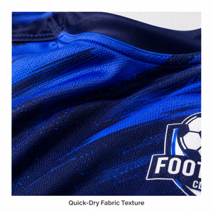 เสื้อฟุตบอลแชมเปี้ยนส์ สปอร์ต สำหรับผู้ชาย แห้งเร็ว ระบายอากาศดี คอกลม แขนสั้น สีน้ำเงิน ชุดทีม - Product Image 3