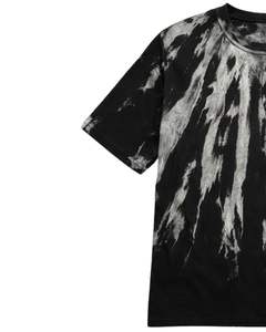 Camiseta Tie Dye Negra y Blanca Personalizada para Hombre, Cuello Redondo, Manga Corta, Diseño Abstracto, Estilo Urbano, Informal, Verano, OEM - Product Image 3