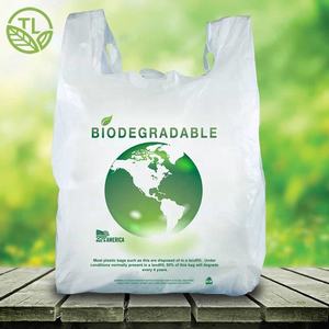 Bolsa de embalaje de camiseta biodegradable, basura plana gruesa para compostaje para residuos de supermercado, biodegradable - Product Image 6