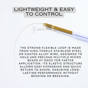 Herramienta para Extensiones de Cabello, Aguja con Gancho y Enhebrador Flexible para Micro Anillos, Nano Beads, I Tip, Uso Profesional en Salón - Product Image 3