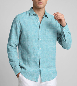 เสื้อเชิ้ตเดรสผู้ชายสั่งตัดคุณภาพสูง ผ้าฝ้าย 100% สีพื้น แขนยาว กระดุมข้อมือแบบฝรั่งเศส สำหรับธุรกิจและงานทางการ ผลิตจากโรงงาน - Product Image 3
