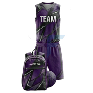 Uniforme de basketball à manches courtes avec logo personnalisé OEM/ODM, de haute qualité, 100% polyester respirant, sac d'accessoires inclus - Product Image 2