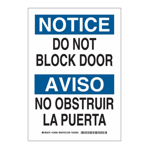 Panneau bilingue « Ne bloquez pas la porte » - Panneau autoportant en aluminium imprimé UV pour la sécurité des usines - Product Image 3