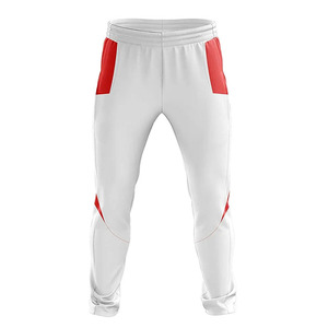 Premium <b>White</b> and Red <b>Cricket</b> Kit Breathable Moisture Wicking Polyester Fabric Sports Team Uniform Training Jersey and Pants - Product Image 5