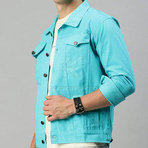 Chaqueta de Mezclilla para Hombre, Estilo Casual, 100% Algodón, Transpirable, Ecológica, con Logotipo Frontal, Servicio OEM, para Uso Diario al Aire Libre - Product Image 2
