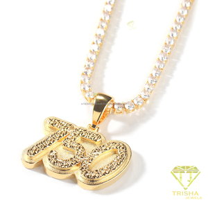 Iced Out Moissanite 750 Pendant Necklace Custom Personalized <b>Name</b> Number Jewelry Hip Hop Fashion <b>Chain</b> For Men Women - Product Image 6