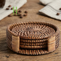 Ensemble de sous-verres en rotin bohème fait main, 10 mm, tissé naturellement, écologique, résistant à la chaleur, pour la maison, la cuisine, la table