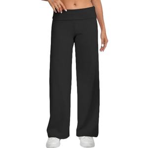 Custom Logo High Waisted <b>Plus</b> <b>Size</b> Women's Flared Legs Eco-Friendly Full Length <b>Pant</b> Spandex Nylon Quick Dry <b>Yoga</b> Leggings - Product Image 4