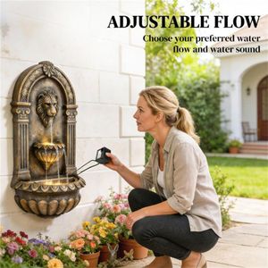 Fontaine murale extérieure marron style campagnard - Product Image 4