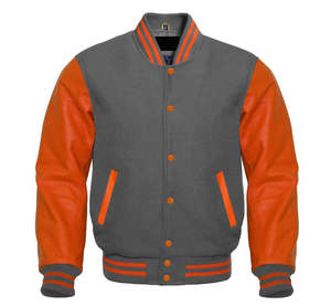 Wholesale Custom Casual Streetwear College Baseball Jacket For <b>Men</b> Bomber Letterman Varsity Jacket With Front Embroidered Logo - Product Image 4