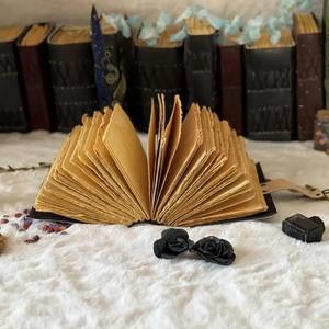 Mini carnet en cuir - Cadeau écologique pour les amoureux - Thème de l'art gothique et de la sorcellerie fantastique - Product Image 3
