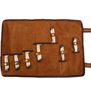 Ensemble de couteaux de chef en acier Damas avec étui en cuir, collection complète de couteaux de cuisine pour la cuisine à domicile et l'utilisation en restaurant - Product Image 2