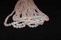 Perles d'opale de feu éthiopiennes naturelles de haute qualité brins d'opale Welo ronds lisses pour la fabrication de bijoux pierres précieuses en vrac