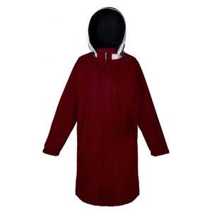 Abrigo largo para mujer con capucha extraíble, impermeable, para equitación, con opción de personalización. - Product Image 1