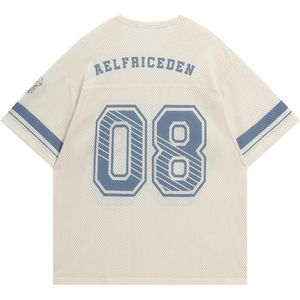 Camiseta de baloncesto de malla con cuello en V, manga corta, bordado con el número 08, ajuste holgado, unisex, para adultos, transpirable, deportiva - Product Image 2