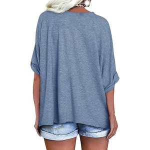 Camiseta Negra Lavada de Corte Holgado, Estilo Casual, Color Sólido, Ecológica, 100% Algodón, Cuello Redondo, Unisex, Manga Corta - Product Image 2