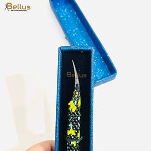 Pinzas para Pestañas con Punta de Fibra en Forma de L con Logotipo Personalizado, Herramienta Profesional de Acero Inoxidable para Extensión de Pestañas - Product Image 3