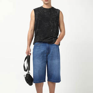 Shorts de Mezclilla para Hombre, Estilo Minimalista, Acabado Limpio, Versátiles, con Costuras Reforzadas, Duraderos para Uso Diario - Product Image 4