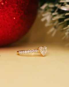 Bague en argent 925 avec moissanite cœur 1 carat, couleur D, taille excellente, sertie à griffes, étincelante, bijou de mariage et de fête - Product Image 4