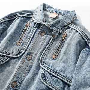 Chaqueta vaquera para hombre al por mayor, personalizada OEM, efecto desgastado, estilo vintage, lavado, oversize, 100% algodón, estilo urbano, invierno - Product Image 3