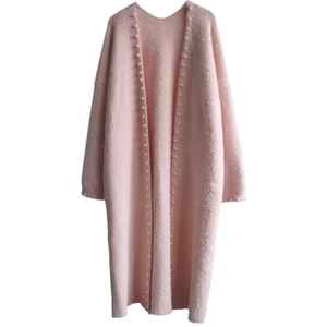 Manteau cardigan Jack and Jill Pink Pearl, long, ouvert sur le devant, en tricot, élégant, pour femme, vêtement d'extérieur d'hiver - Product Image 1